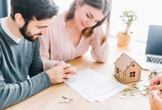 Family with a model home